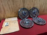 Nos 60'S Wire Spoke Spinner Chrome Hubcaps Shore-calnevar 14". Fixed Price $1350.00.