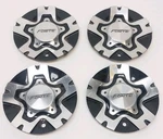 Forte Custom Wheel Center Caps Set Of 4 Used " Blk/machined #C-326-1AL. Fixed Price $170.00.