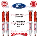 Skyjacker H7000 Shock Set 4-6" Front & Rear Lift 00-05 Ford Excursion 4WD. Fixed Price $269.88.