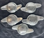 Set 5 Vintage Aluminum Wire Wheel Knock-off Spinners Sports Car Mg Triumph. Fixed Price $40.00.