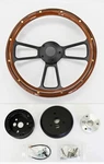 14" Mahogany Wood On Black Steering Wheel Shallow Dish Fits Most 69-94 Gm Cars. Fixed Price $230.93.