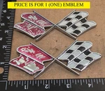 (1) Chevrolet Corvette Circa '70 Fuel Door Flags Emblem 3954546 5922. Fixed Price $18.00.