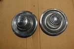 Chevy Rally Wheel, Dog Dish Center Caps, Chrome Nos #39258, 1 Pair. Fixed Price $50.00.