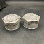 Two Antique Willys-knight Aluminum Threaded Screw-on Hubcap Covers. Fixed Price $19.99.