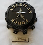 American Force AFX321B Matte Black 10 Lug Dually Rear Wheel Center Cap Screws. Fixed Price $165.00.