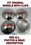 (SET/4) Stainless Hubcaps W/ Red Lettering 1947-53 Chevrolet 1/2T Pickup Truck. Fixed Price $229.95.