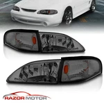 94-98 Ford Mustang Gt Svt Smoke Replacement Headlights + Corner Signal Combo Set. Fixed Price $100.87.