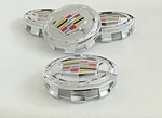 4 83MM Cadillac Escalade 2007-13 For 18" 20" Wheels Center Caps Colored Logo. Fixed Price $24.99.