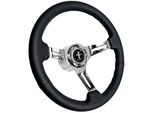 1965-1966 Ford Mustang Steering Wheel Black Leather Grip 13 1/2" Chrome Spokes. Fixed Price $269.99.