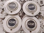 Genuine Italian "oz" Aluminum Wheel Center Caps Racing W/ Logo & Bolt - Pn# M326. Fixed Price $130.00.