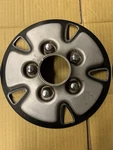 1971 1972 Ford Mustang Deluxe Wheel Cover Die Cast Centers 70 Mach Too! 4 Rims. Fixed Price $80.00.
