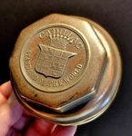 Cadillac Original Nickel Brass Screw-on Hubcap 1926-29? For Wood Wheels Front. Fixed Price $60.00.