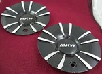Mkw Wheels Gloss Black / Silver Custom Center Caps Set Of 2 # M-576. Fixed Price $149.49.