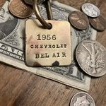 1956 Chevrolet Bel Air Solid Brass Key Fob Chevy. Fixed Price $14.95.