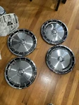 Nos 1971 Mustang Hubcaps Set Of 4 D1ZZ-1130-B. Fixed Price $225.00.