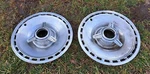 Pair 1967 Pontiac Spinner Hubcaps Catalina Bonneville Grand Prix Fullsize 14". Fixed Price $89.00.