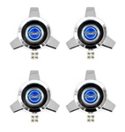 (SET/4) Wire Hub Cap Center Spinner Blue 1965-1966 Ford Mustang & Galaxie. Fixed Price $197.99.