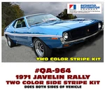 QA-964 1971 Amc American Motors Javelin Rally Stripe Decal Two Color. Fixed Price $143.10.