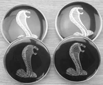 Set Of 4 Ford Mustang Black Cobra Svt 1/2"INCH/68MM Rim Wheel Center Hub Caps. Fixed Price $49.99.