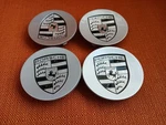 Oem Porsche Silver & Black Fits Most Wheel Center Caps Set 76MM 4PCS 7L5601149. Fixed Price $69.99.