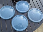Vintage Studebaker Original Blue Dog Dish Hub Caps Set Of 4. Fixed Price $125.00.