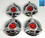 (SET/4) Red Logo Wire Wheel Spinner Hubcaps 1962-1963 Ford Thunderbird. Fixed Price $254.95.