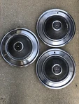 Set Of Three Wheel Covers Ford Thunderbird Turbine Finned. Fixed Price $50.00.