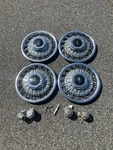 1978 1990 Lincoln Town Car Wire Spoke 15 Inch Hubcaps With Locks And Key. Fixed Price $352.00.
