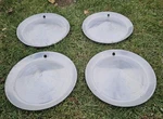 Set Of Universal Aftermarket 14" Aluminum Hubcaps Wheel Covers Trailer Camper. Fixed Price $105.00.