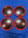 2012 17 Fiat 500 68078419AC 68078421AC Red Wheel Center Caps 1/4 Set Of New. Fixed Price $75.00.