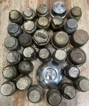 Lot Of 30 Antique 1920S Ford Motor Company Grease Axle Hubcaps Mixed Styles. Fixed Price $299.95.