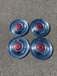 Factory 1951 1954 Packard Cloisonne Deluxe 15 Inch Hubcaps Wheel Covers. Fixed Price $400.00.