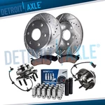 2WD Front Drilled Rotors Pads Wheel Hubs 24PC Lug Nuts W/ Keys For Sierra 1500. Fixed Price $256.67.