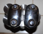 1938 Cadillac 65 Series Rear Bumper End Caps. Returns Accepted. Fixed Price $40.00.
