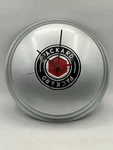 Fiberglass Packard Hubcap Clock Silver Black And Red 12 5/8. Fixed Price $23.40.
