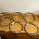 Set 5 Used 13 Steel Wheel Trim Rings Possibly Ford ? Good , Inch !. Fixed Price $37.95.