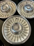 Set 3 X 1961 1962 Cadillac Hubcaps Wheel Covers Eldorado Fleetwood Deville. Fixed Price $99.00.