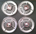 1965 Ford Galaxie 4 Bar Spinner C5AZ-1130-F Hubcap Set Of Used Orig. Fixed Price $140.00.