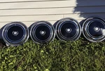 1976-1978 Original Cadillac Eldorado Hubcaps Set (4) Black Restored Show OS-3. Fixed Price $1200.00.