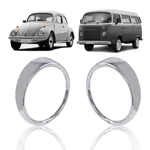 Pair Steel Chromed Headlight Front Lights Ring Rims Vw T1 Bug Beetle T2 Bus. Fixed Price $70.00.