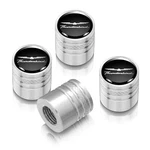 Ford Thunderbird Black On Silver Aluminum Cylinder-style Tire Valve Stem Caps. Fixed Price $22.99.