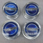 Lot Of 4 1965 1966 Ford Fairlane Galaxie Center Cap Spinners Blue Plastic Insert. Fixed Price $39.99.