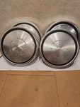 Set Of 4 Vintage Ford Motor Company Dog Dish Hub Cap Wheel Cover 10 1/2". Fixed Price $75.00.