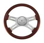 Steering Wheel 4 Spoke Classic Mahogany 16" 3 Hole Wood Rim For Kenworth Pete Fl. Fixed Price $233.33.