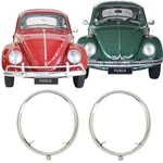 Pair Headlight Rims Front Rings Chromed Steel Vw T1 Bug Beetle Bus 356 -67. Fixed Price $90.00.