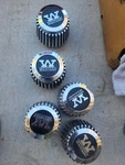 5 Nos Vintage Western Cyclone Turbine Wheel Ribbed Center Caps. Fixed Price $480.00.