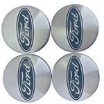 Wheel Center 4X Blue Silver Rim Ford Logo Emblem Hubcaps Cover Focus Fiesta. Fixed Price $19.95.