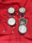 Set Original 1967-1971 Charger Roadrunner Magnum 500 Wheel Center Bulls Eye Cap. Fixed Price $210.00.