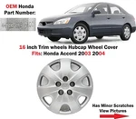 Oem Honda Accord 2003 2004 Hubcap 16 Inch Wheel Cover Silver 44733-SDB-A00. Fixed Price $35.00.