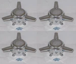 4 Are Old Torq U.s. Mag 2-1/8" Spacing Spinner Tribar Wheel Rim Center Caps. Fixed Price $99.99.
